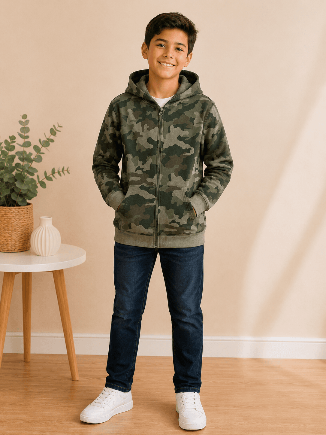 Sudadera Militar, talla 10/12, Verde