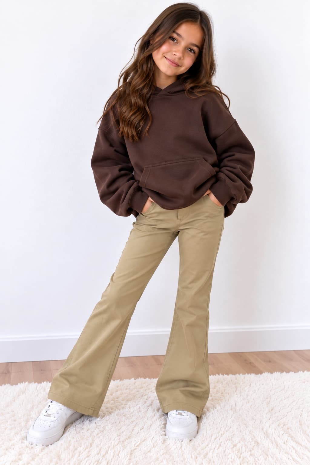 Pantalón Recto Beige